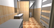3D grafické návrhy rekonstrukce bytového jádra a koupelny 